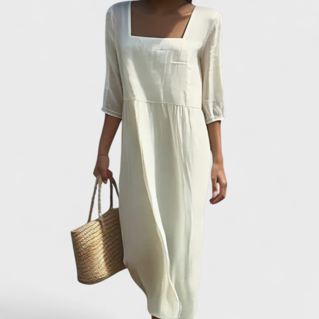 Sophie - Dress with Front Panel in Linen