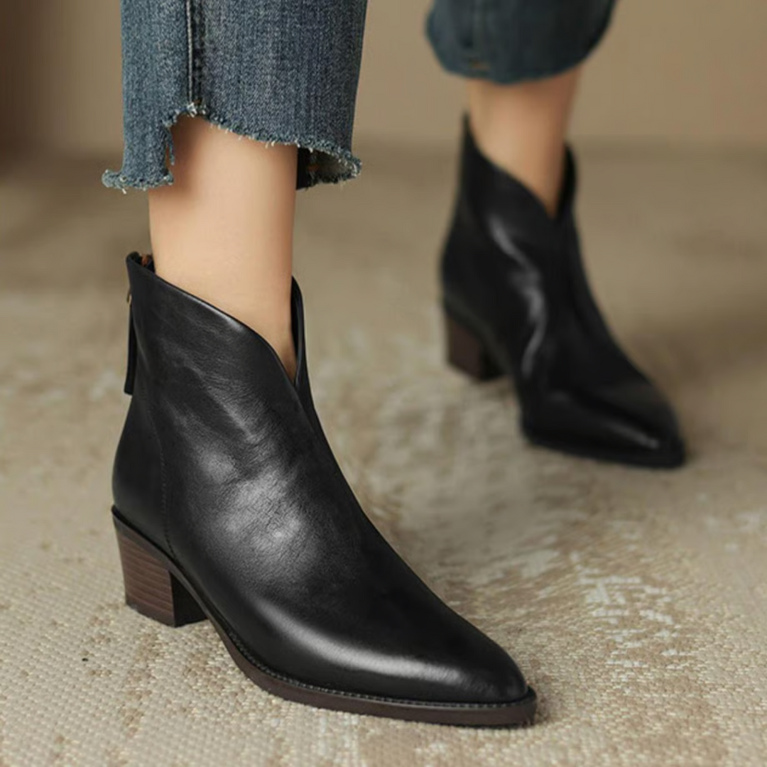 Camilla | Luxury Ankle Boots with Low Heel