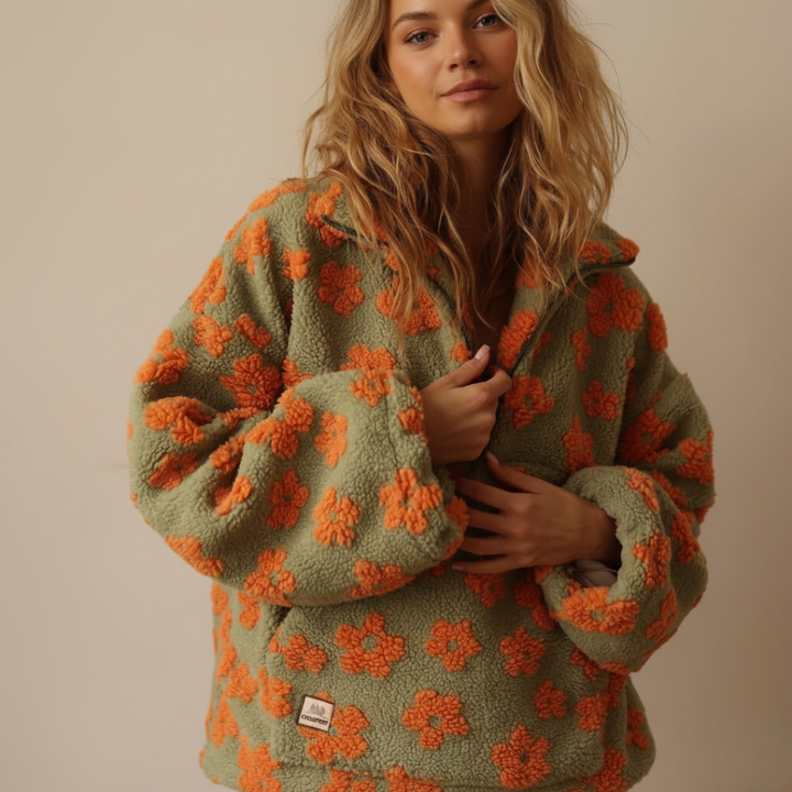 Fleur™ | Floral Fleece Sweater