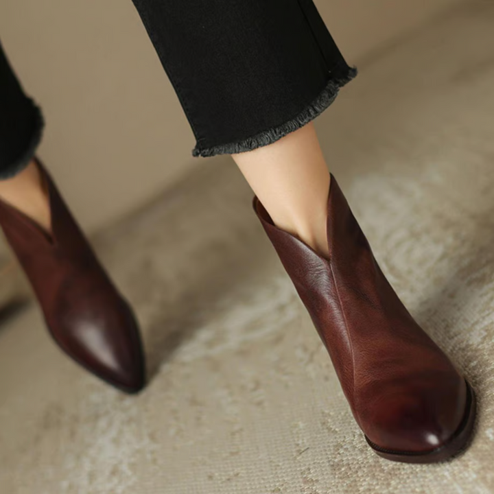Camilla | Luxury Ankle Boots with Low Heel