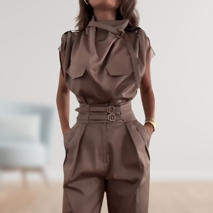 Clara | Chic Belted Jumpsuit