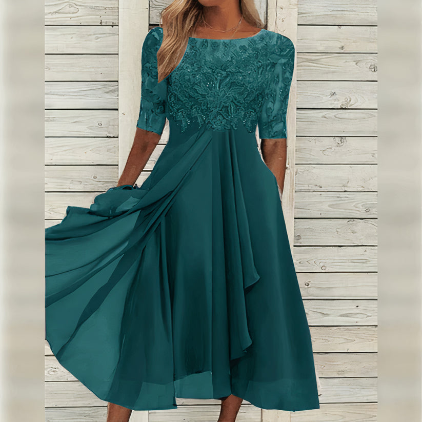 Taryn - Elegant Lace Midi Dress