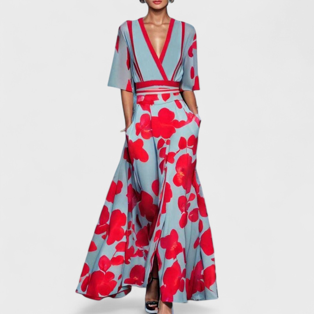 Iris - Elegant Floral Maxi Dress